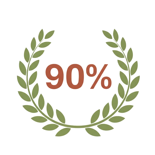90% de avaliações positivas